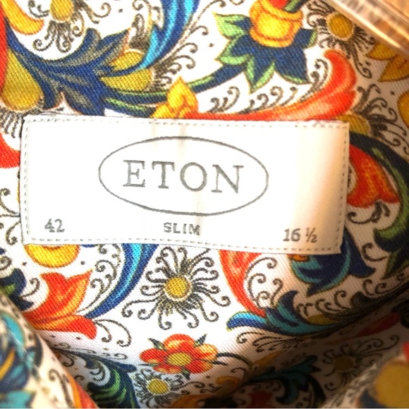 ETON Floral Slim Fit Button Down Shirt - Picture 8 of 8